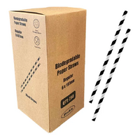 Paper Straws 6mm Regular Black