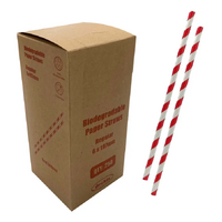 Paper Straws 6mm Regular Red S