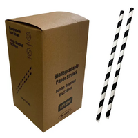 Paper Straws 8mm Regular Black
